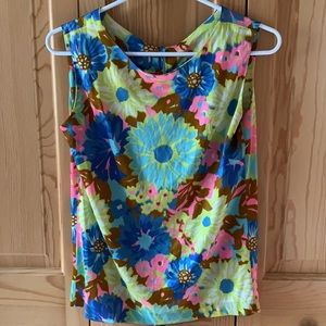Vintage 1960s flower power tank top
